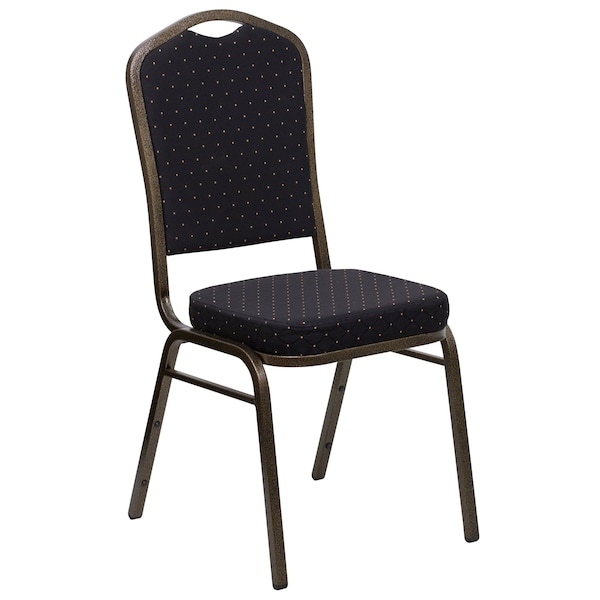 Flash Furniture Hercules Banquet Chair, Black Back, 17-1/4 in W 20-1/4" L 38" H, Fixed, Fabric Seat - FD-C01-GOLDVEIN-S0806-GG