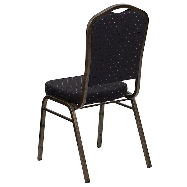 Flash Furniture Hercules Banquet Chair, Black Back, 17-1/4 in W 20-1/4" L 38" H, Fixed, Fabric Seat - FD-C01-GOLDVEIN-S0806-GG