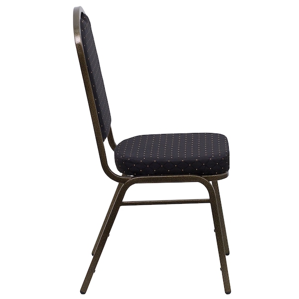 Flash Furniture Hercules Banquet Chair, Black Back, 17-1/4 in W 20-1/4" L 38" H, Fixed, Fabric Seat - FD-C01-GOLDVEIN-S0806-GG