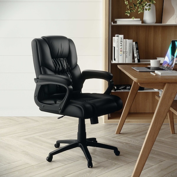 Flash Furniture Black Big & Tall Leather Chair - CX-1179H-BK-GG