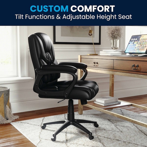 Flash Furniture Black Big & Tall Leather Chair - CX-1179H-BK-GG