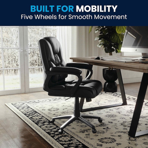 Flash Furniture Black Big & Tall Leather Chair - CX-1179H-BK-GG