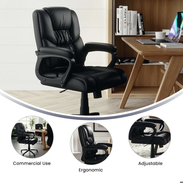 Flash Furniture Black Big & Tall Leather Chair - CX-1179H-BK-GG