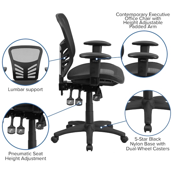 Flash Furniture Executive Chair, Black Seat, Mesh Back - HL-0001T-GG