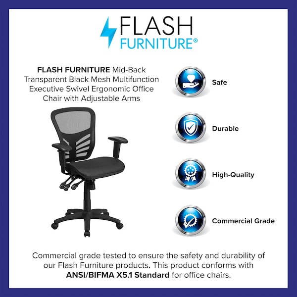 Flash Furniture Executive Chair, Black Seat, Mesh Back - HL-0001T-GG