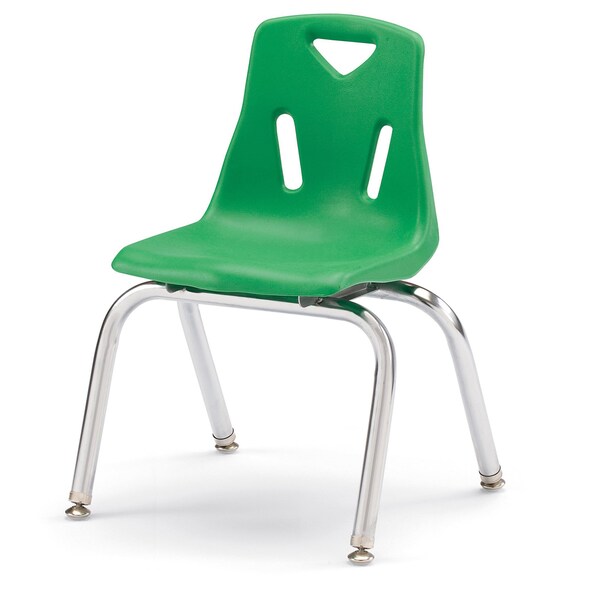 Jonti-Craft Berries Stacking Chair with Chrome-Plated Legs, 14 in. Ht, Green - 8144JC1119