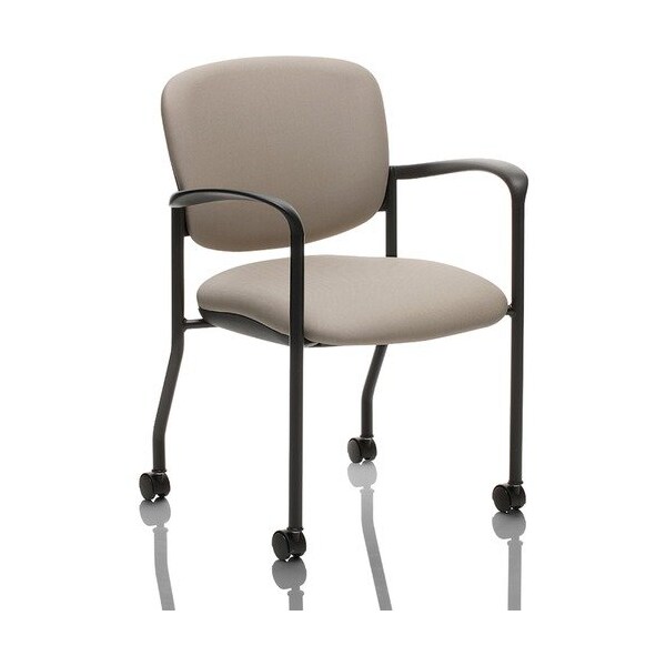 United Chair Co Guest Chair, w/Arms/Casters, 24-3/4inx23inx32-3/4in, Putty/Black - UNCBR32CCP09