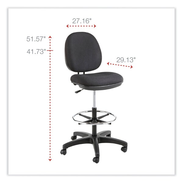 Alera Drafting Chairs, Acrylic, 24" to 34-1/2" Height, No Arms, Black - ALEIN4611