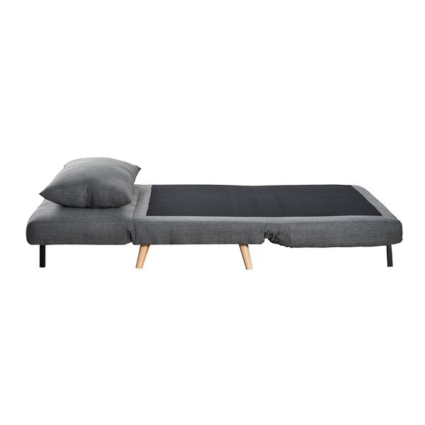 Flash Furniture Shaw Convertible Tri-Fold Sleeper Chair w/ Pillow, Channel Stitching and Hideaway Legs in Dark Gray - BO-BS-BS031-DKGRY-GG