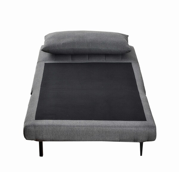 Flash Furniture Shaw Convertible Tri-Fold Sleeper Chair w/ Pillow, Channel Stitching and Hideaway Legs in Dark Gray - BO-BS-BS031-DKGRY-GG