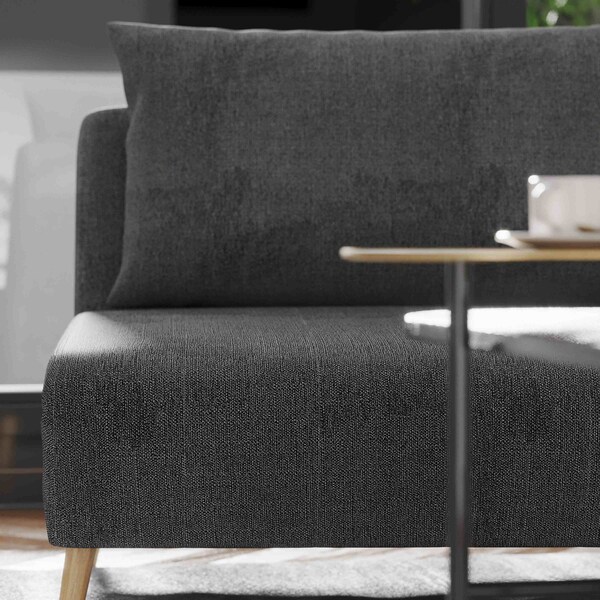 Flash Furniture Shaw Convertible Tri-Fold Sleeper Chair w/ Pillow, Channel Stitching and Hideaway Legs in Dark Gray - BO-BS-BS031-DKGRY-GG