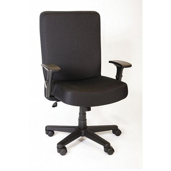 Shopsol Big and Tall Chair Chair, Big and Tall High Back, Adjustable Arms, 17-1/2" to 21" Height, Fabric - 3010016