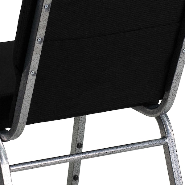 Flash Furniture Black Fabric Church Chair - 4-XU-CH0221-BK-SV-GG