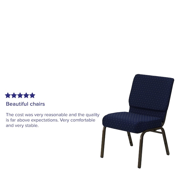 Flash Furniture Hercules Church Chair, Blue Back, 21-1/4 in W 25" L 33" H, Fabric Seat - FD-CH0221-4-GV-S0810-GG