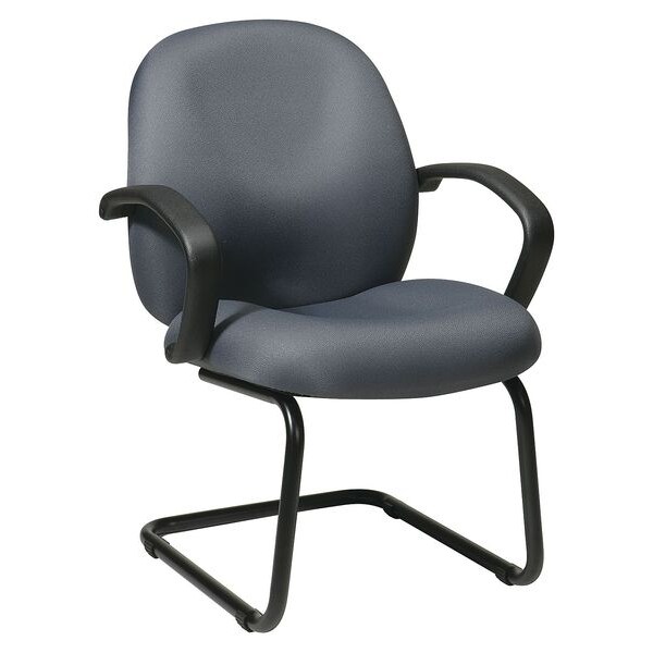 Office Star Work Smart Guest Chair, Gray Seat, Gray Back, 23" W 27" L 45" H, Fixed Arms, Fabric Seat - EX2655-226