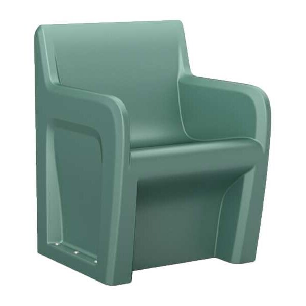 Cortech Arm Chair, Aqua Seat, 24 in W 24 in L 33 in H, Polyethylene Seat - 106484AQ