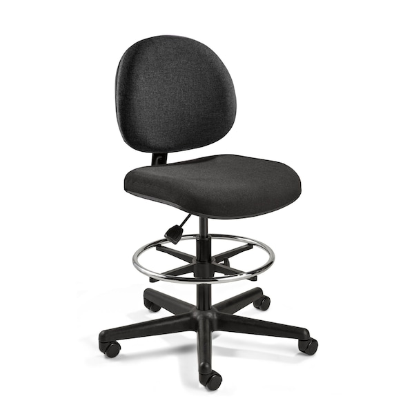 Bevco Lexington MidHeight Black Fabric Chair with Casters - V4307HC-BLK