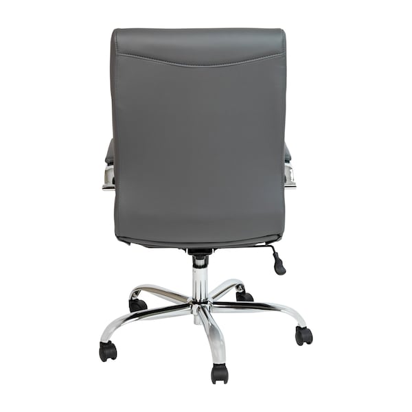 Flash Furniture High Back Gray/Chrome LeatherSoft Executive Swivel Chair - GO-2286H-GR-GG