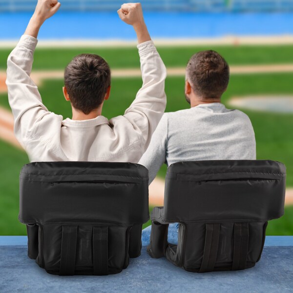Home-Complete Stadium Seat 2-Pack with Padded Back Support, Armrests, and Portable Straps by, 2PK - 204886GNW