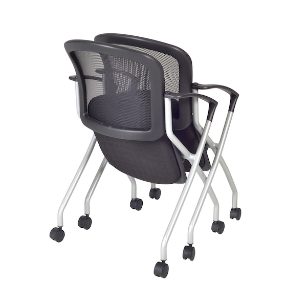 Regency Regency Cadence Flexible High Back with Padded Fabric Seat Nesting Chair (12 pack)- Black - 2309BK12PK