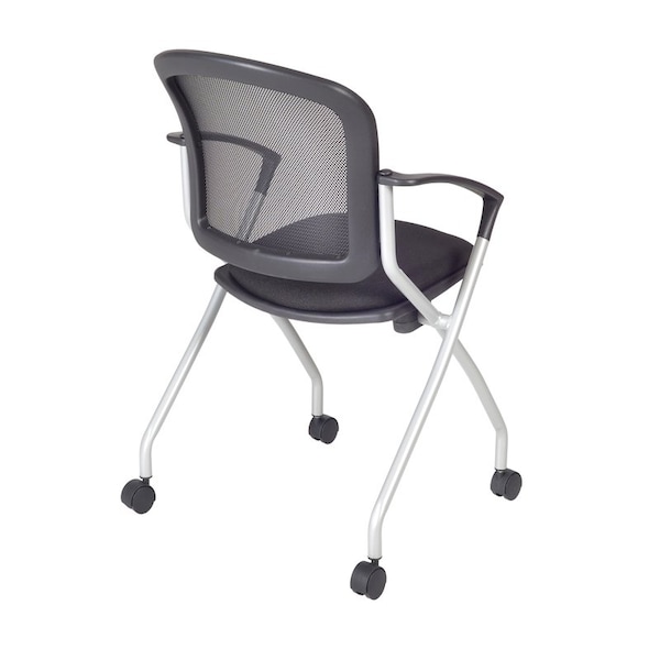 Regency Regency Cadence Flexible High Back with Padded Fabric Seat Nesting Chair (12 pack)- Black - 2309BK12PK