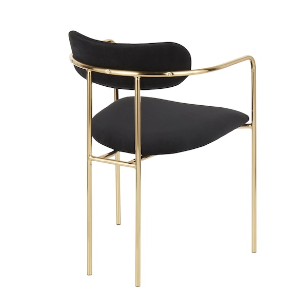 Lumisource Demi Chair in Gold Metal and Black Velvet, PK 2 - CH-DEMI AUVBK2