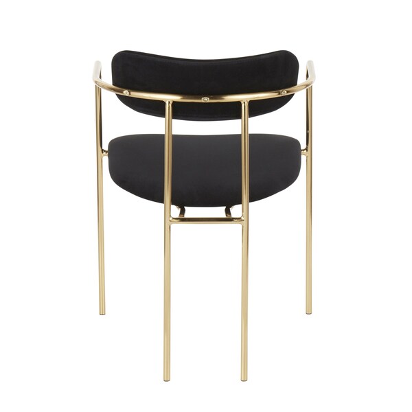 Lumisource Demi Chair in Gold Metal and Black Velvet, PK 2 - CH-DEMI AUVBK2