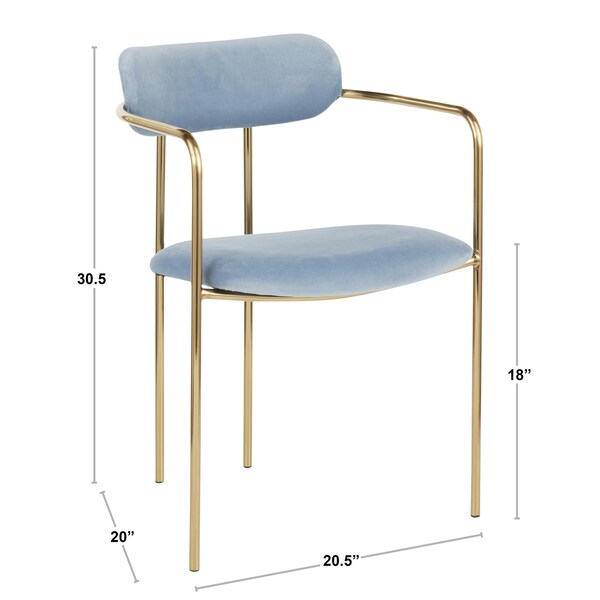 Lumisource Demi Chair in Gold Metal and Black Velvet, PK 2 - CH-DEMI AUVBK2
