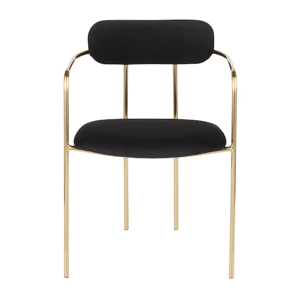 Lumisource Demi Chair in Gold Metal and Black Velvet, PK 2 - CH-DEMI AUVBK2