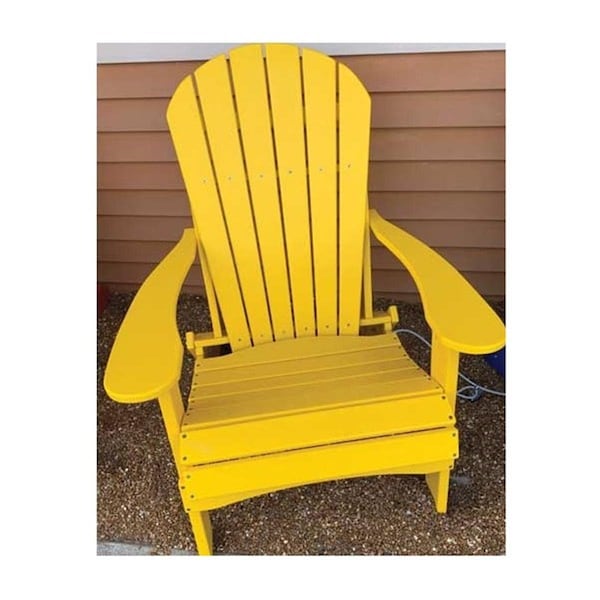 Kd Bufe 40 x 32 x 33 in. Folding Adirondack Chair, Yellow - KD2471426