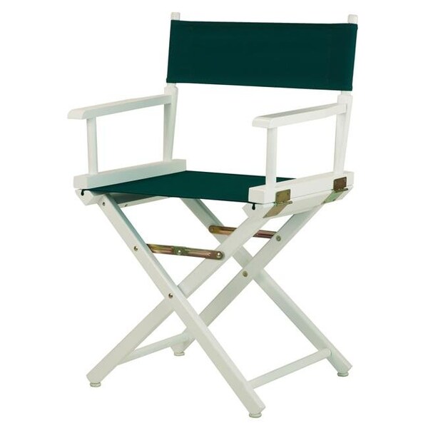 Casual Home Casual Home 200-01-021-32 18 in. Directors Chair White Frame with Hunter Green Canvas - 200-01/021-32