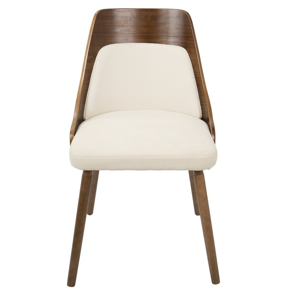 Lumisource Anabelle Dining/Accent Chair in Walnut and Cream Fabric - CH-ANBEL WL+CR