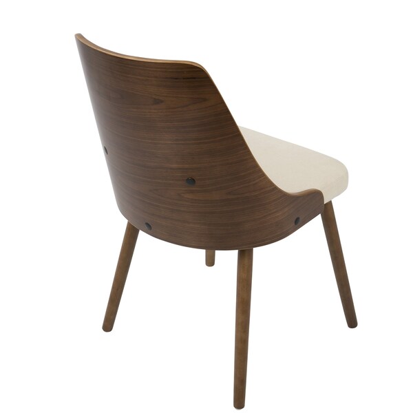 Lumisource Anabelle Dining/Accent Chair in Walnut and Cream Fabric - CH-ANBEL WL+CR
