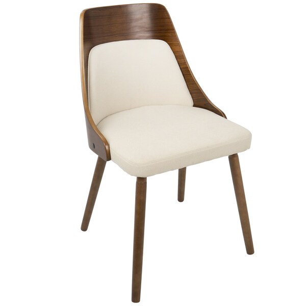 Lumisource Anabelle Dining/Accent Chair in Walnut and Cream Fabric - CH-ANBEL WL+CR