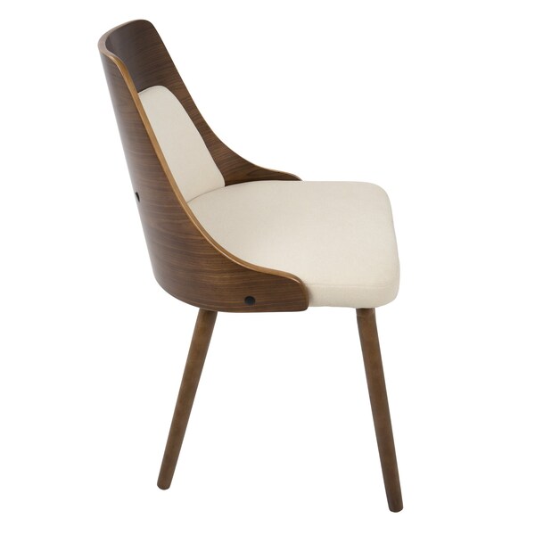 Lumisource Anabelle Dining/Accent Chair in Walnut and Cream Fabric - CH-ANBEL WL+CR