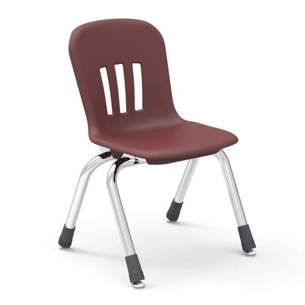 Virco Metaphor Series 12" Classroom Chair, Preschool - 1st Grade with Nylon Glides - Wine Seat - N912
