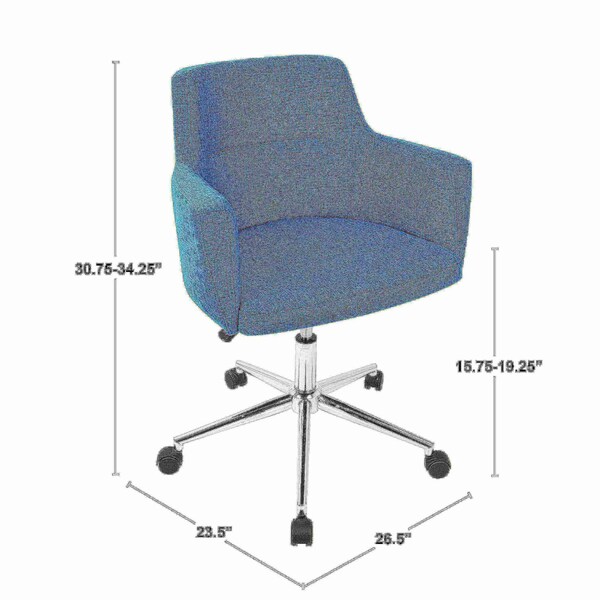 Lumisource Andrew Adjustable Office Chair in Red - OC-ANDRW R