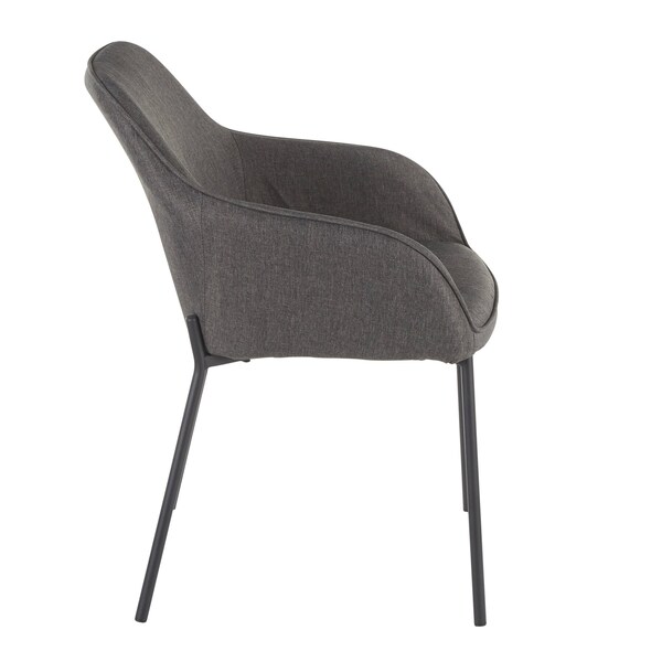 Lumisource Daniella Dining Chair in Black Metal and Charcoal Fabric, PK 2 - DC-DANIELLA BKCHAR2