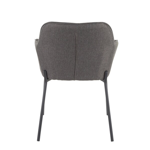 Lumisource Daniella Dining Chair in Black Metal and Charcoal Fabric, PK 2 - DC-DANIELLA BKCHAR2