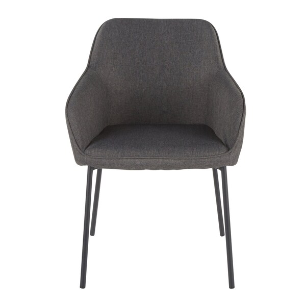 Lumisource Daniella Dining Chair in Black Metal and Charcoal Fabric, PK 2 - DC-DANIELLA BKCHAR2