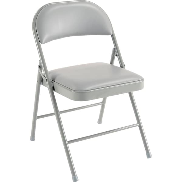 Global Industrial Vinyl Seat Folding Chair, Gray - 607863GY