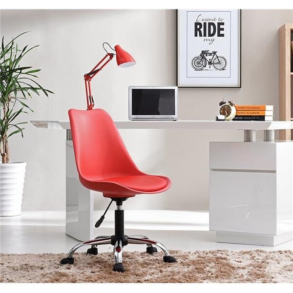 Hodedah Hodedah HIC327 RED Armless Office Chair With Seat Cushion - HIC327 RED