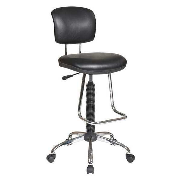 Work Smart Vinyl Drafting Chair, 26-5/8" to 36-5/8", Black - DC420V-3