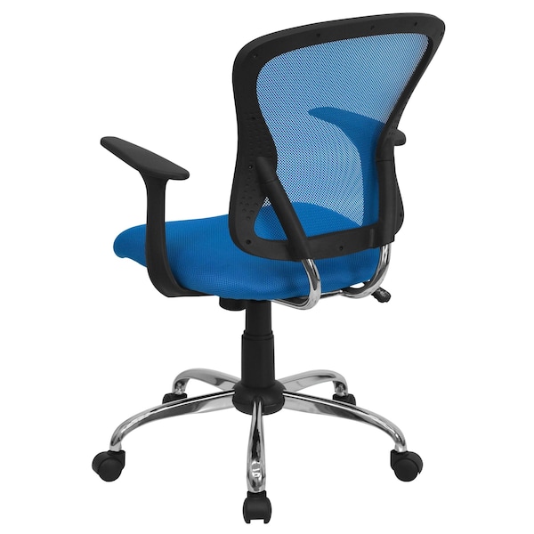 Flash Furniture Mesh Task Chair, 22-, Adjustable, Back, Seat: Blue; Frame: Gray - H-8369F-BL-GG