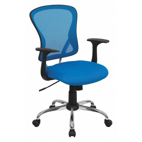 Flash Furniture Mesh Task Chair, 22-, Adjustable, Back, Seat: Blue; Frame: Gray - H-8369F-BL-GG