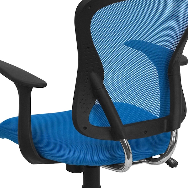 Flash Furniture Mesh Task Chair, 22-, Adjustable, Back, Seat: Blue; Frame: Gray - H-8369F-BL-GG