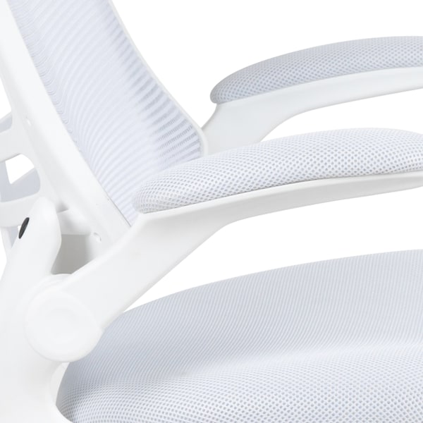 Flash Furniture Desk Chair White Mesh Mid-Back Desk Chair, Mesh, White Mesh/White Frame - BL-X-5M-WH-WH-GG
