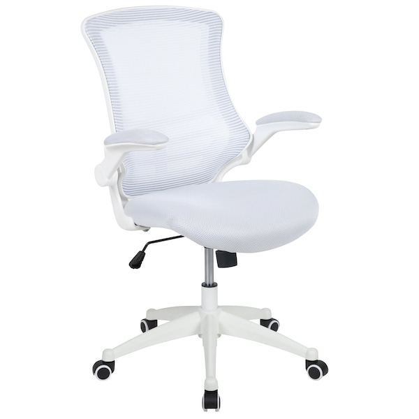 Flash Furniture Desk Chair White Mesh Mid-Back Desk Chair, Mesh, White Mesh/White Frame - BL-X-5M-WH-WH-GG