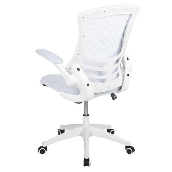 Flash Furniture Desk Chair White Mesh Mid-Back Desk Chair, Mesh, White Mesh/White Frame - BL-X-5M-WH-WH-GG