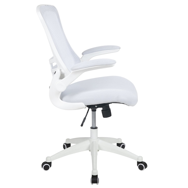 Flash Furniture Desk Chair White Mesh Mid-Back Desk Chair, Mesh, White Mesh/White Frame - BL-X-5M-WH-WH-GG